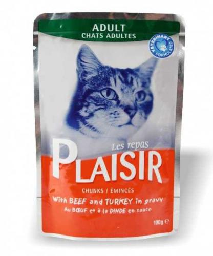 Plaisir Cat hovìzí & krocaní, kapsièka 100 g 