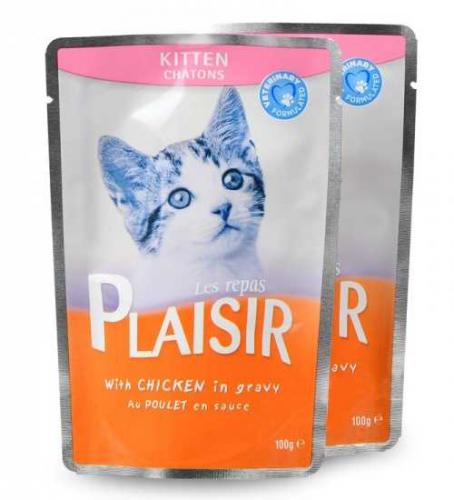 Plaisir Cat Kitten kuøecí v omáèce, kapsièka 100 g 