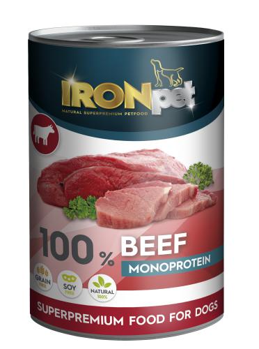 IRONpet Dog Beef (Hovìzí) 100 % Monoprotein, konzerva 400 g PRODEJ PO BALENÍ (8 ks)