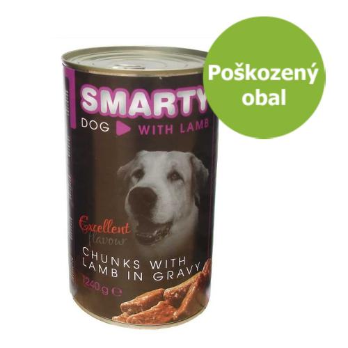 SMARTY Dog Jehnìèí chunks, konzerva 1240 g - Poškozený obal 