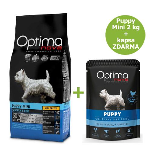 OPTIMAnova Dog Puppy Mini Chicken & Rice 2 kg + kapsa 300 g ZDARMA