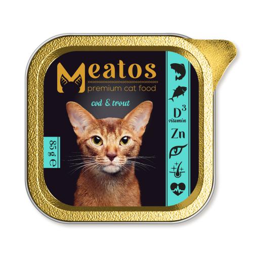Meatos Cat Cod & Trout kousky v omce 85 g