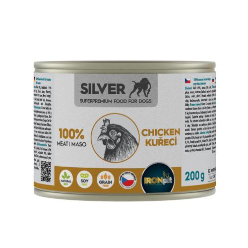 IRONpet Silver Dog Kuec 100% masa, konzerva 200 g