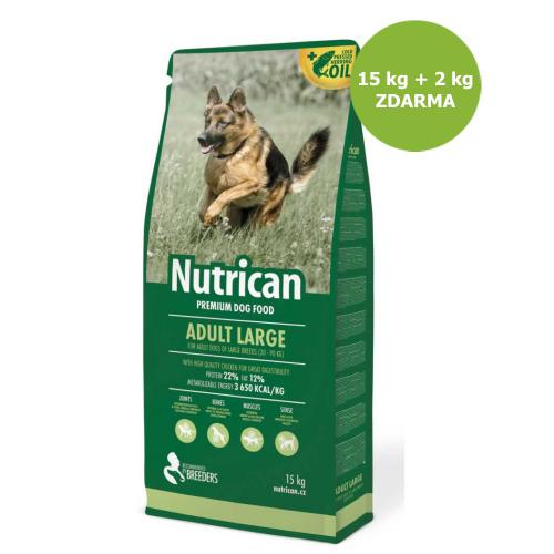 Nutrican Dog Adult Large 15 kg + 2 kg ZDARMA