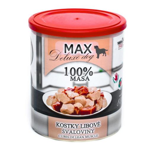 MAX Deluxe Dog kostky libov svaloviny, konzerva 800 g