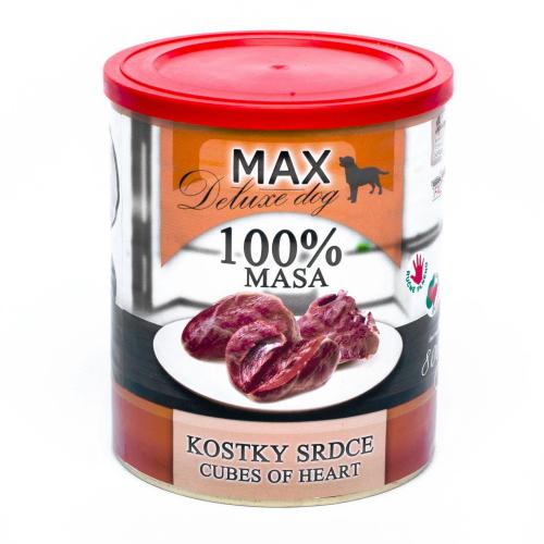 MAX Deluxe Dog kostky srdce, konzerva 800 g