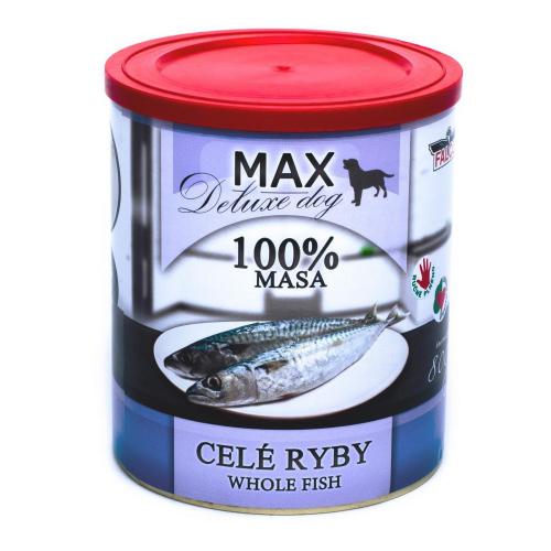 MAX Deluxe Dog cel ryby, konzerva 800 g
