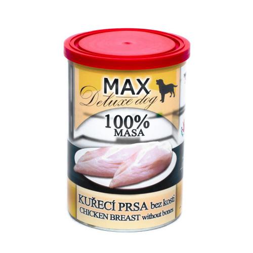 MAX Deluxe Dog kuec prsa bez kosti, konzerva 400 g