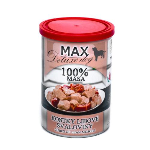 MAX Deluxe Dog kostky libov svaloviny, konzerva 400 g