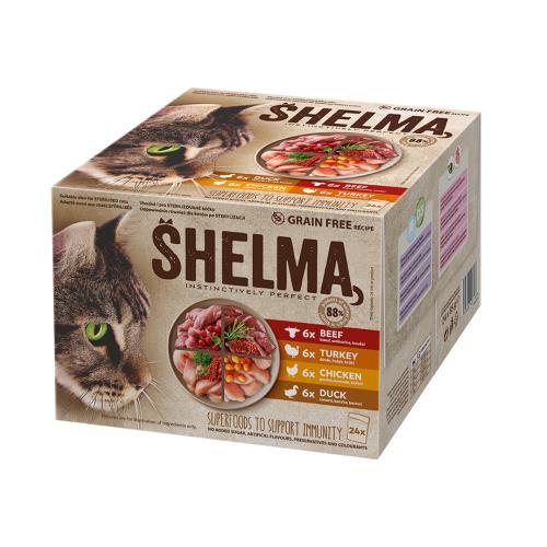 Shelma NM Cat maso v omce, kapsa 85 g (24 pack) PRODEJ PO BALEN (2 ks)