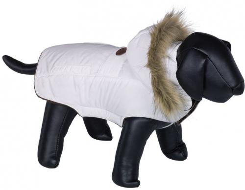 Nobby ELNA bunda pro psa s kožíškem bílá 48cm
