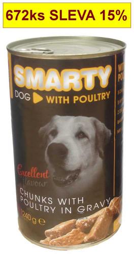 SMARTY Dog Drùbeží chunks, konzerva 1240 g