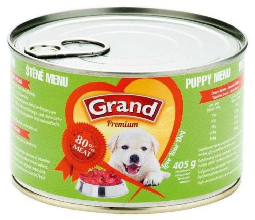 Grand Premium Dog Junior masov sms, konzerva 405 g