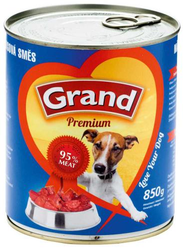 Grand Premium Dog masov sms, konzerva 850 g