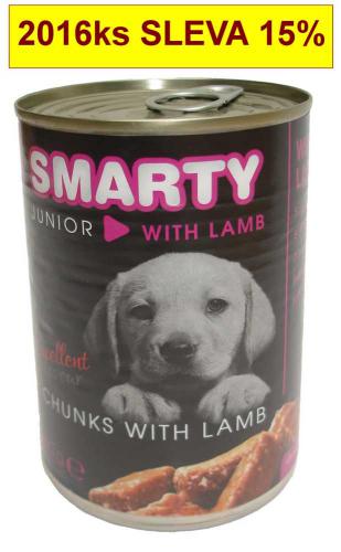 SMARTY Dog Junior Jehnìèí chunks, konzerva 410 g