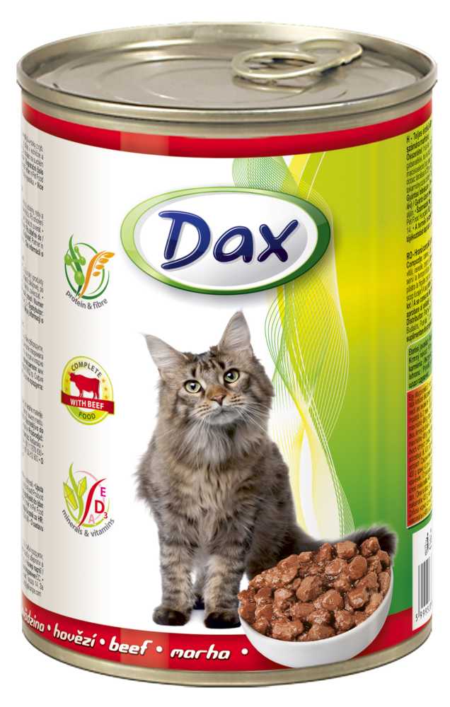 Dax Cat kousky hovìzí, konzerva 415 g - zvìtšit obrázek