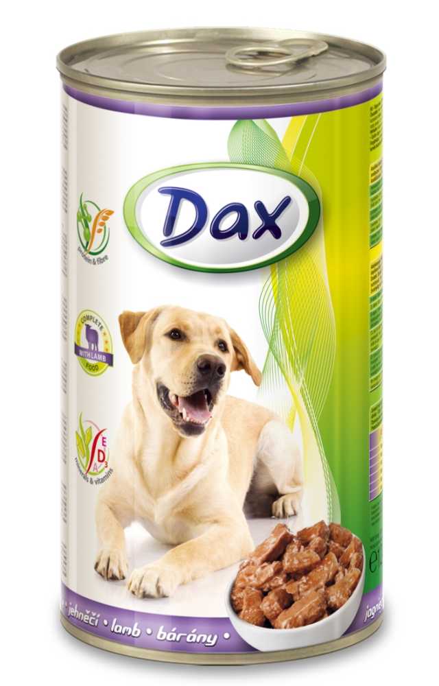 Dax Dog kousky jehnìèí, konzerva 1240 g POŠKOZENO - zvìtšit obrázek