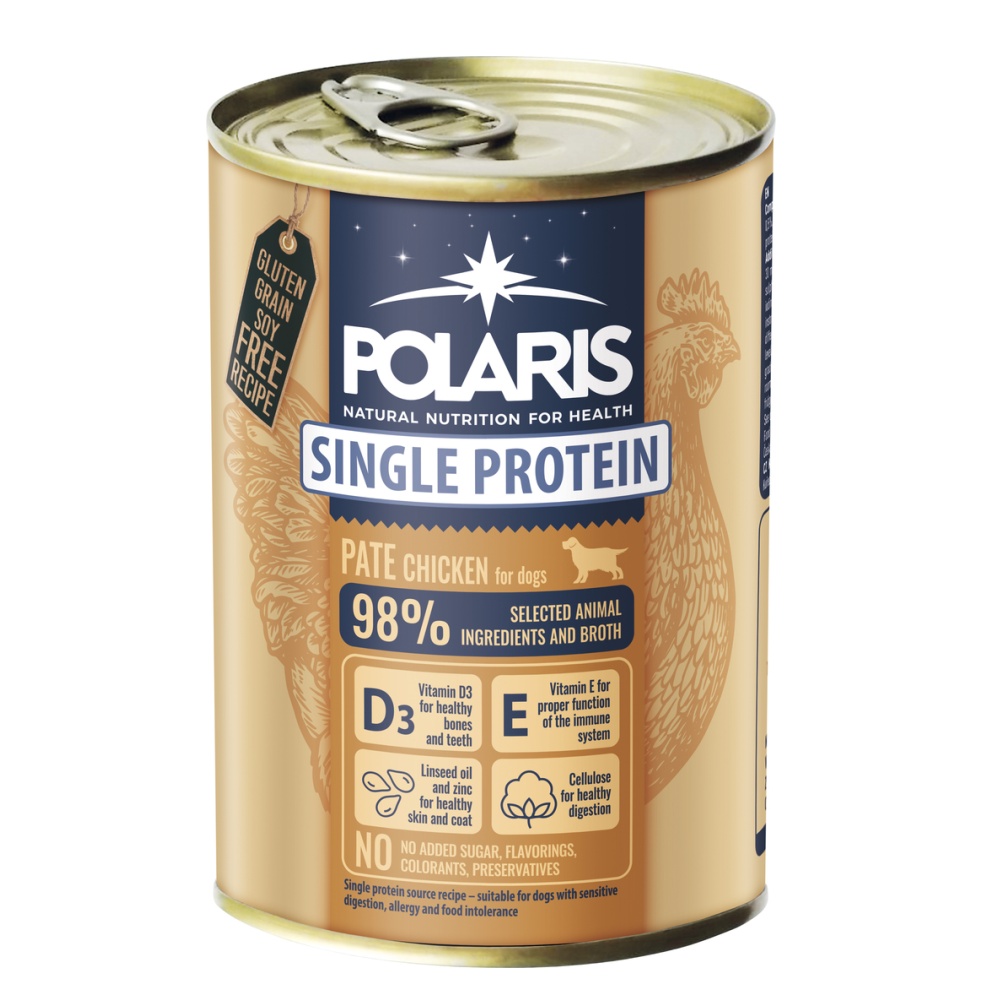 Polaris Single Protein paté Pes Kuøecí, konzerva 400 g PRODEJ PO BALENÍ (6 ks) - zvìtšit obrázek