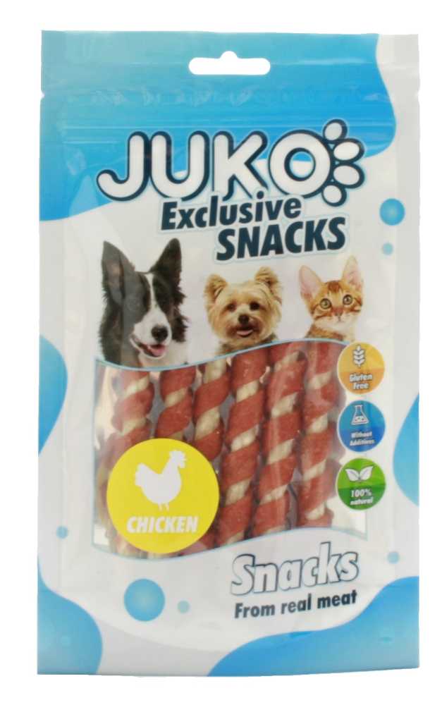JUKO Snacks Chicken wrap munchy stick 70 g - zvìtšit obrázek