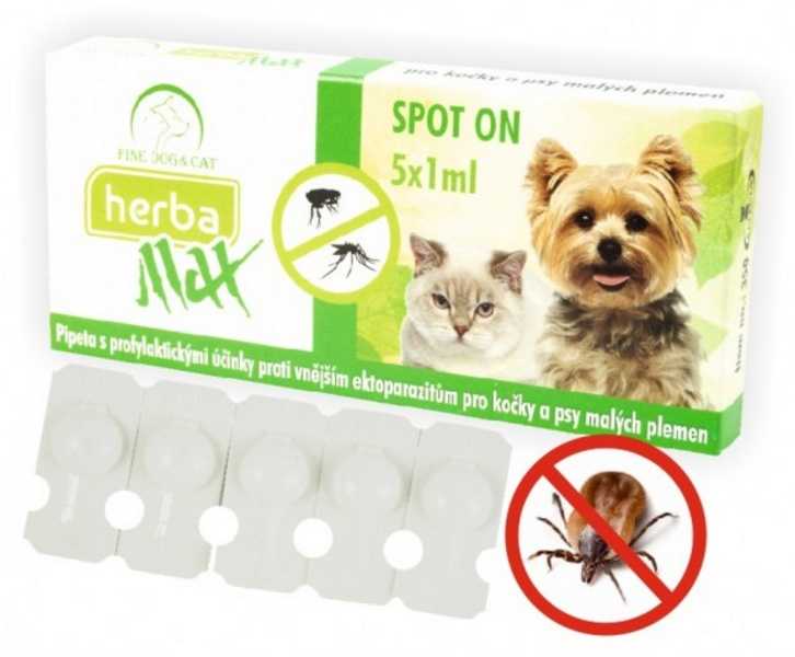 Max Herba Spot-on Dog & Cat antiparazatiní kapsle, pes a koèka (5 x 1 ml) - zvìtšit obrázek
