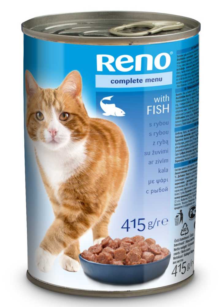RENO Cat kousky rybí, konzerva 415 g PRODEJ PO BALENÍ (24 ks) - zvìtšit obrázek